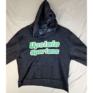 Upstate Spartans Youth Large Hoodie Ultra Dark Gray Pullover Green Logo NCAA